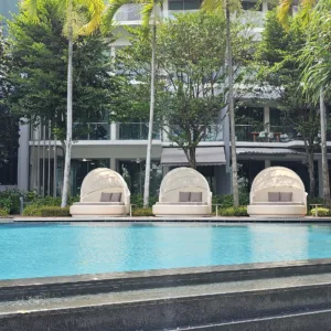 Rattan Daybed poolside hotel