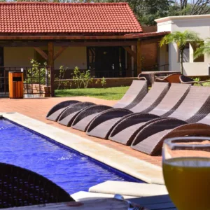 Weather-resistant rattan lounge